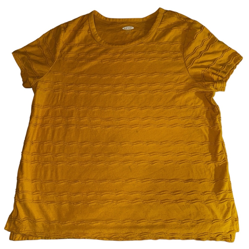 Old Navy Mustard Textured Short Sleeve Tee
